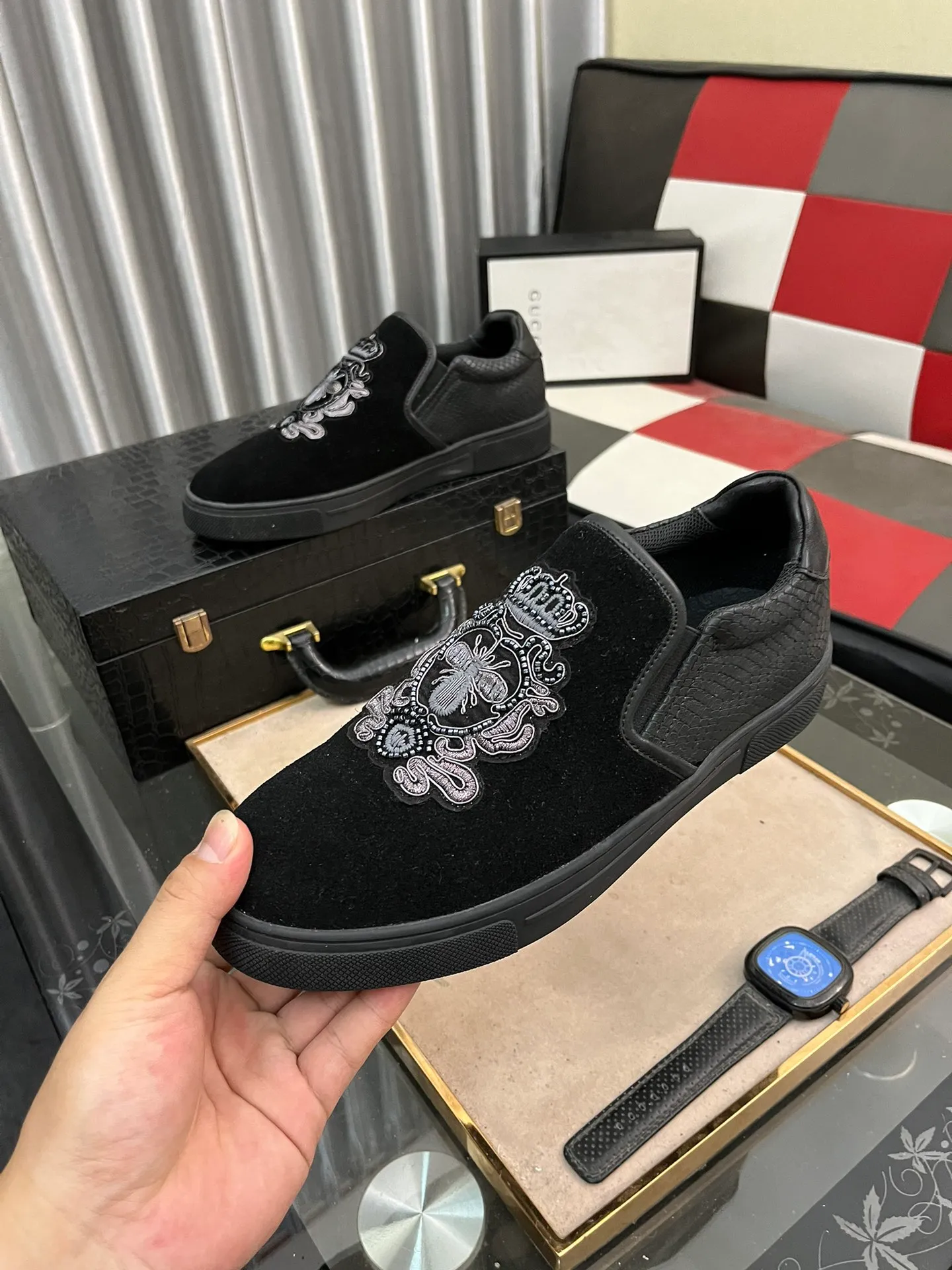 Men's Men's Shoes💰360⌚️⌚️《GUCCI》The latest hot-selling casual shoes, top brand [seduce] luxury~purchase, top~quality. Products sold at the counter [Qiang] The original fabric adopts 3D embroidery technology ➕ Comfortable sheepskin lining, available in 38-443️⃣ styles